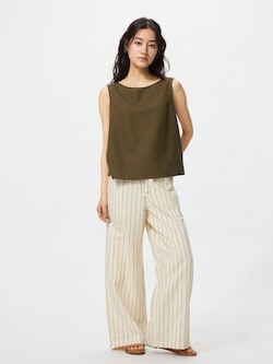 Quần Easy Vải Pha Linen | Kẻ Sọc