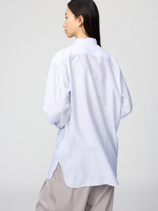 Áo Sơ Mi Vải Cotton Cổ Trụ