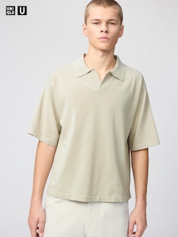 Áo Polo Dệt Kim Cổ Mở