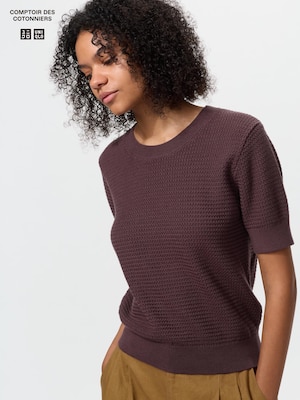 Áo Len Vải Cotton Cổ Tròn