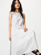 Đầm Vải Pha Linen Xếp Tầng Không Tay | Kẻ Sọc