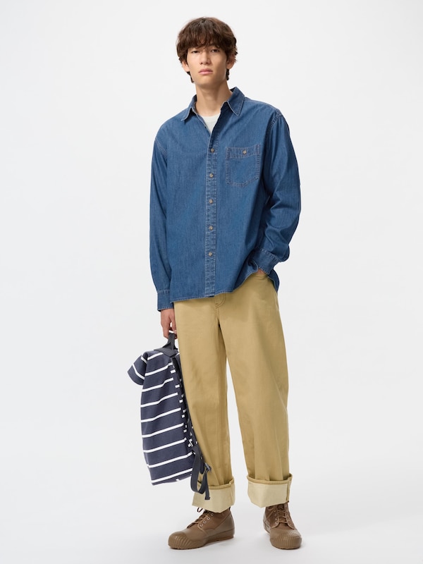 Áo Sơ Mi Vải Denim Nhẹ Dáng Rộng