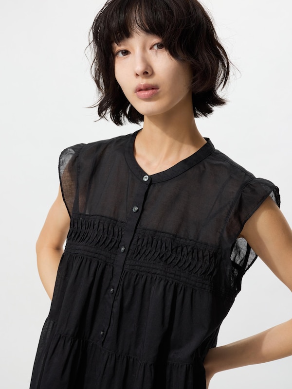 Đầm Vải Cotton Nhẹ Xếp Tầng