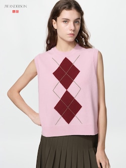Wool Cashmere Crew Neck Vest