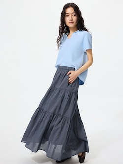 Chân Váy Maxi Xếp Tầng | Kẻ Sọc