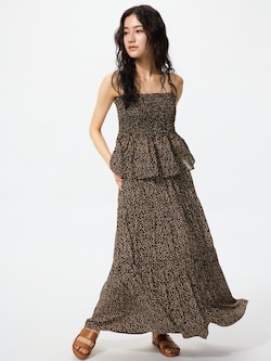 Chân Váy Maxi Xếp Tầng | Họa Tiết