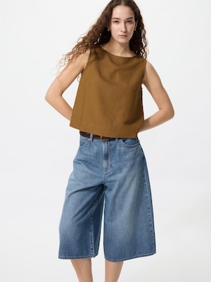 Quần Culottes Vải Denim Dáng Rũ