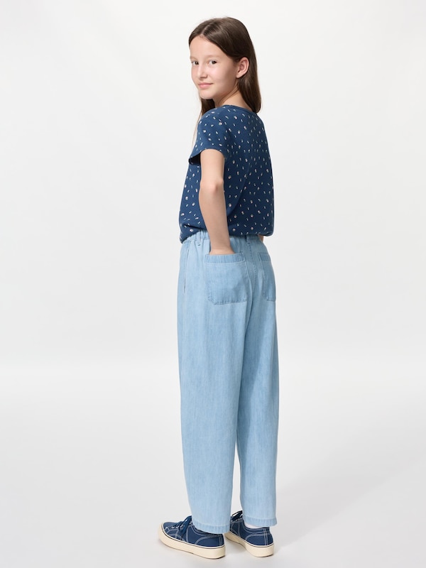 Light Denim Barrel Pants