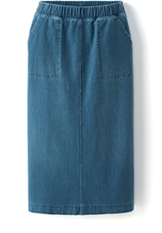Denim jersey skirt