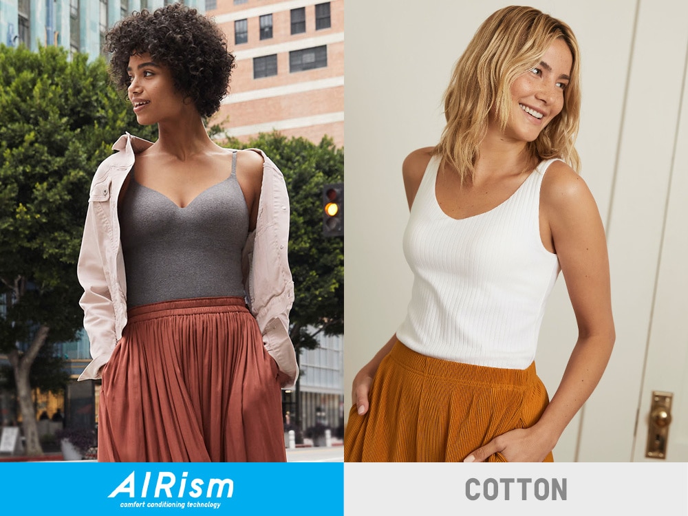 women airism seamless v-neck bra camisoles